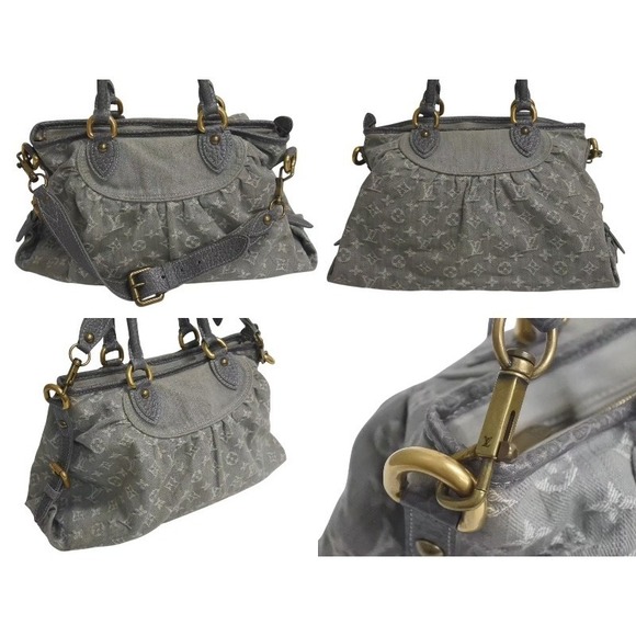 Louis Vuitton Handbags - Louis Vuitton Logo Cabby Monogram Gray Denim Handbag Neo